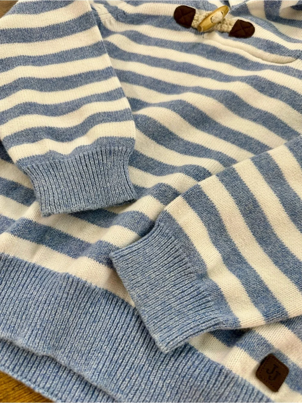 Janie and Jack Sky Stripe Shawl Collar Pullover Sweater, 4T - Picture 11 of 12